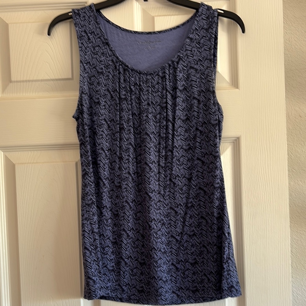 Croft & Barrow Blue Pleated Sleeveless Tank Top